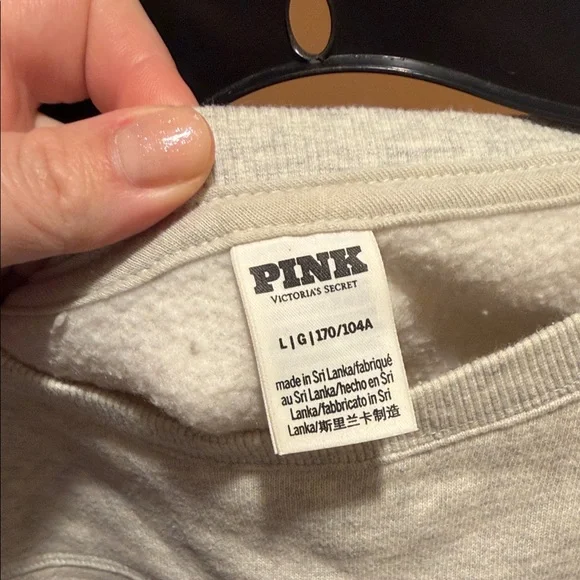 PINK Victoria's Secret Gray Cropped Sweatshirt - Picture 2 of 4